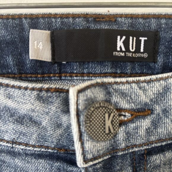 Kut from The Kloth Womens Reese Ankle Straight Leg 14 Ripped College Preppy Logo - Picture 10 of 16